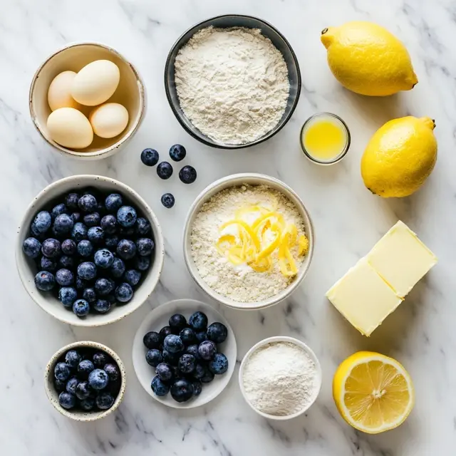 Blueberry Lemon Cookie Recipe: Easy, Zesty & Chewy Favorite 7 Ingredients for blueberry lemon cookies on a countertop